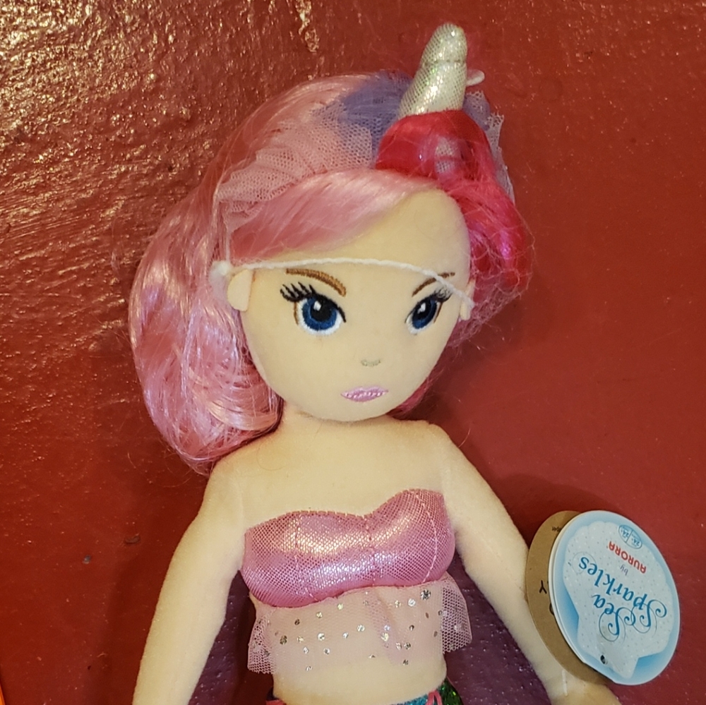 Plush Mermaid Unicorn - Pink Hair Mermaid - Sea Sparkle by Aurora